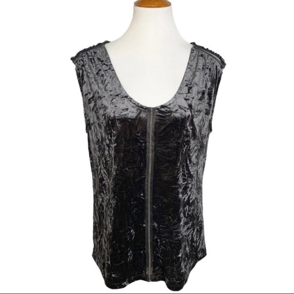 Rock & Republic Tops - SOLD-Rock & Republic Crushed Velvet Sleeveless Top